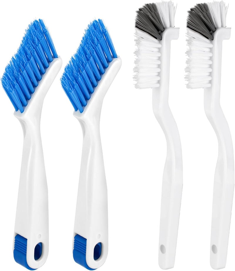 SENEMO Small Crevice Cleaning Brush Set for Household Use, 4-Piece Multifunctional Small Scrub Brushes Hard Bristle Gap Cleaning Brushes with Handle for Kitchen Sinks Window Tracks Bathroom Corners(4) - Image 1